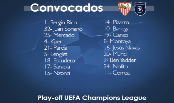 Squad list for champions league play off