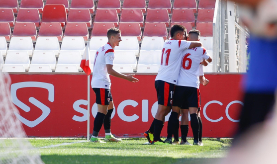 Imagen del Sevilla Atlético celebrando un gol