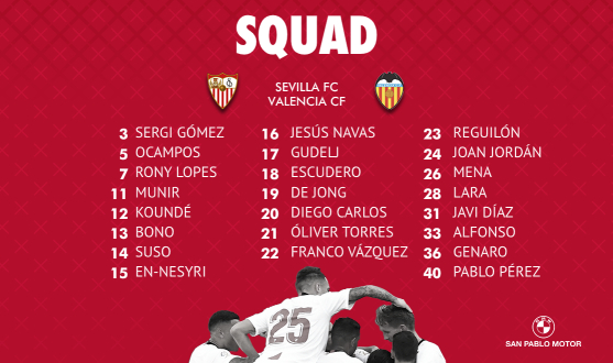 Squad to face Valencia CF