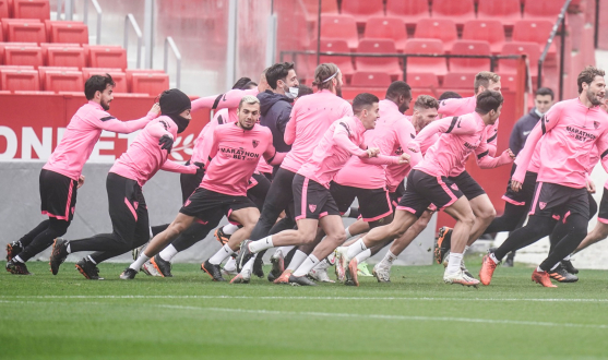 Imagen de un entrenamiento del Sevilla FC