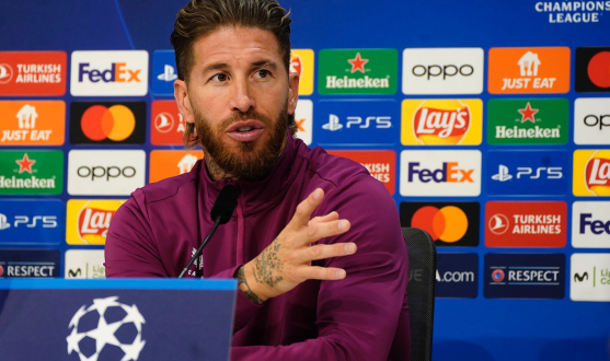 Sergio Ramos at the PSV Eindhoven press conference Sergio Ramos at the PSV Eindhoven press conference