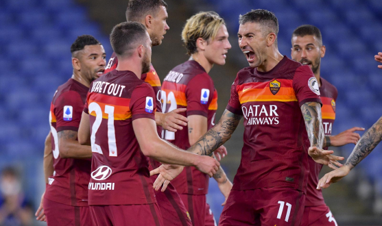Celebración de gol AS Roma