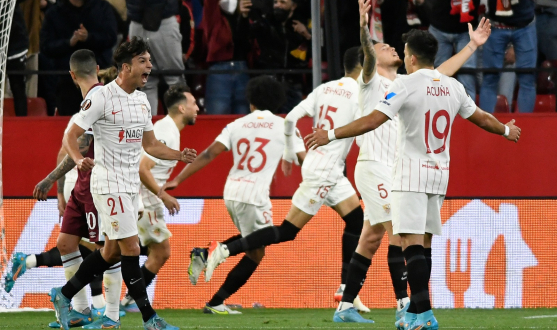 Sevilla FC celebrate against West Ham