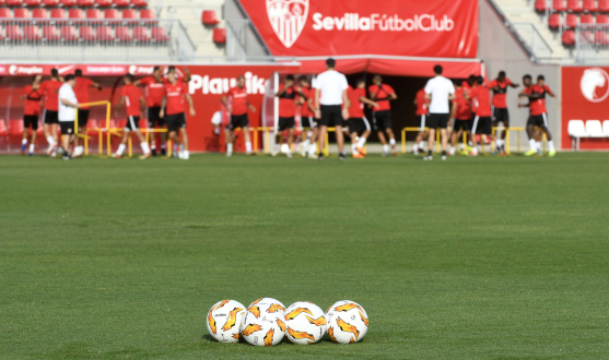 Sevilla FC training at the Ciudad Deportiva