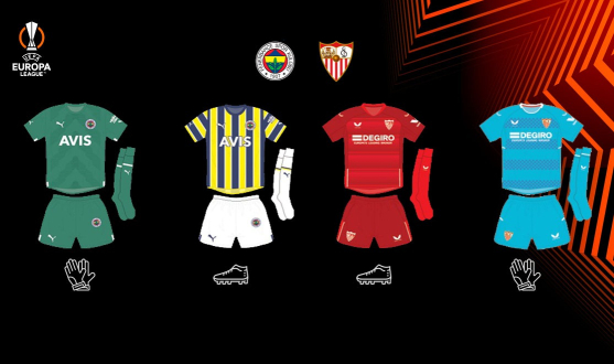 Equipaciones para el partido de UEFA Europa League entre el Fenerbahçe SK y el Sevilla FC