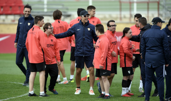 El Sevilla FC Genuine en un entrenamiento