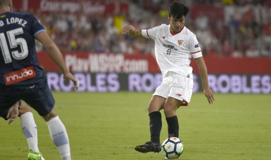 Borja Lasso del Sevilla FC ante el RCD Espanyol