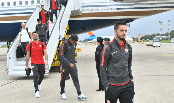 Sevilla FC arrive in Krasnodar