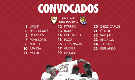 Squad list for Real Sociedad at home