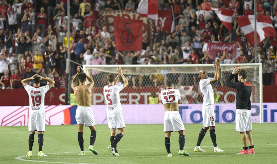 End of the match between Sevilla FC and Osasuna