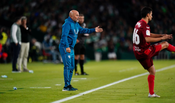 Jorge Sampaoli in the dugout away to Betis