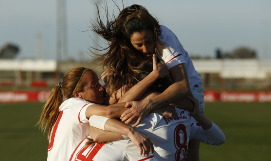 Celebración de gol del Sevilla FC Femenino