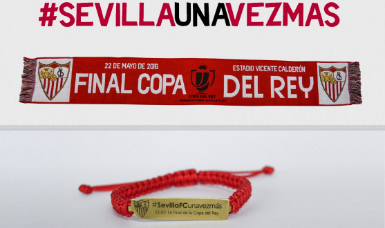 Bufanda y pulsera conmemorativas del Sevilla FC