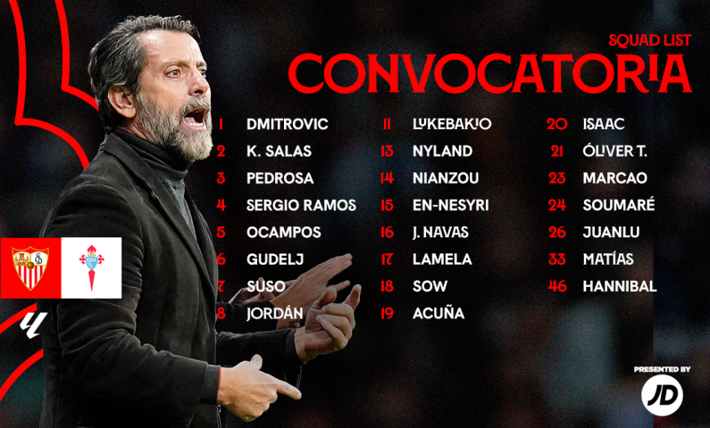 Convocatoria del Sevilla FC-RC Celta