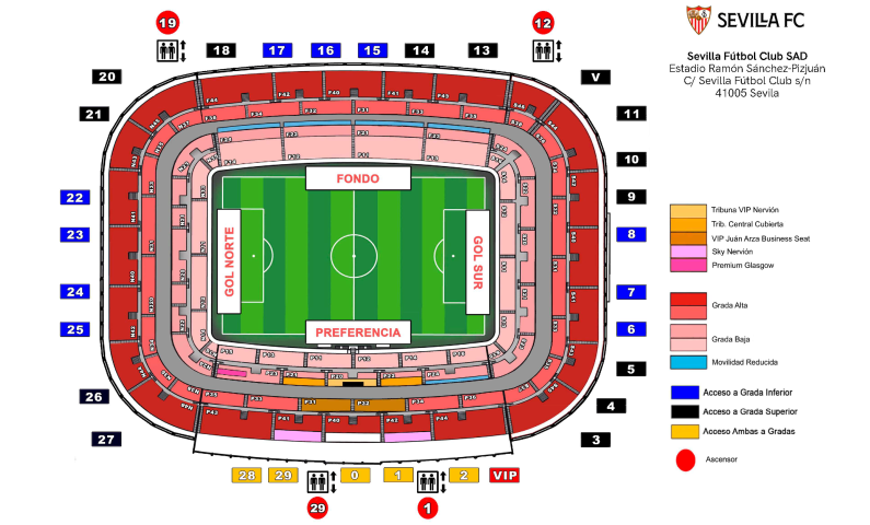 Mapa del estadio