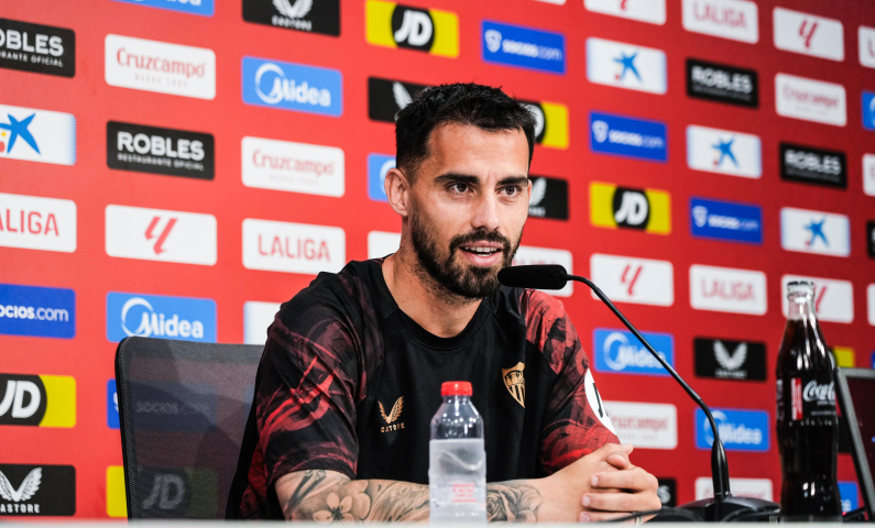 Suso, en la sala de prensa.
