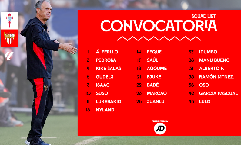 Convocatoria RC Celta Sevilla FC