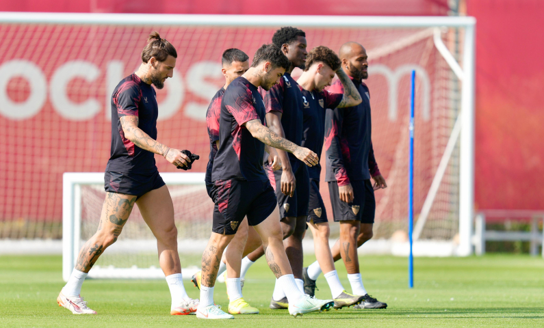 Imagen del entrenamiento del Sevilla FC