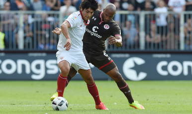 Borja Lasso, en el St. Pauli-Sevilla FC