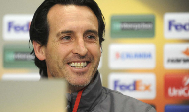 Unai Emery en rueda de prensa EUropa League