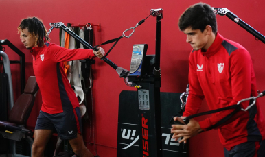 El Sevilla FC trabajó este sábado en el gimnasio