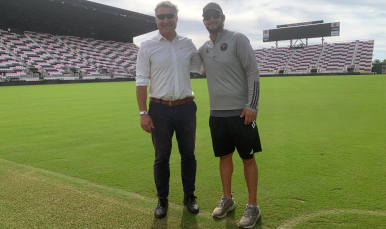 Carlos Venegas, en el estadio de Miami FC