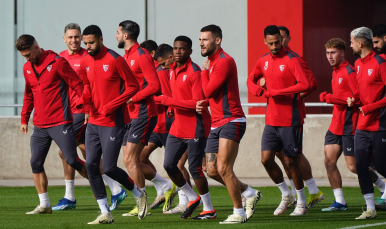 Entrenamiento del Sevilla FC en la ciudad deportiva