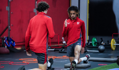 Entrenamiento del Sevilla FC en la ciudad deportiva