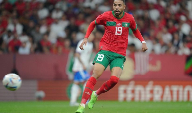 En-Nesyri, en un partido con Marruecos