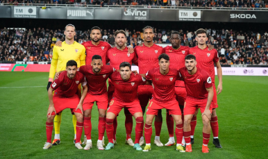 Once inicial del Sevilla FC en Mestalla