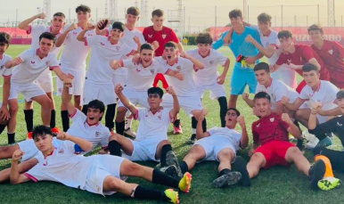 Celebración del Sevilla FC Infantil A