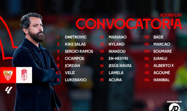 Convocatoria para el Sevilla FC-Granada CF