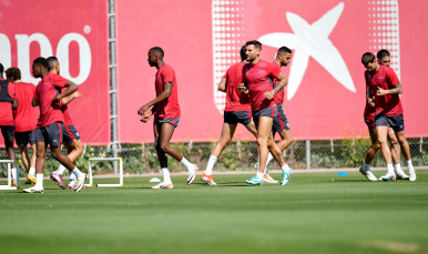 Entrenamiento del Sevilla FC en la ciudad deportiva