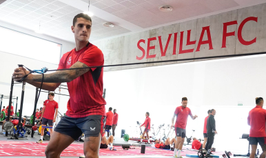 Entrenamiento del Sevilla FC en la ciudad deportiva