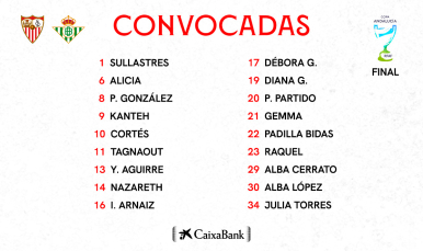 18 convocadas para la final ante el Betis