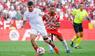 Imagen de Isaac frente al Girona FC