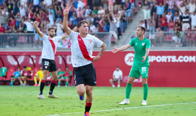 Imagen de Collado celebrando el tanto del empate