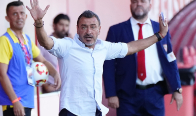 Imagen de Jesús Galván frente al Real Madrid Castilla