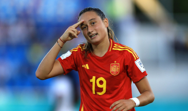 Alba Cerrato celebra su gol ante Estados Unidos