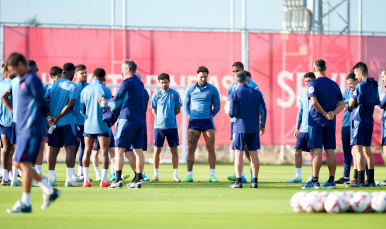 Imagen del entrenamiento del Sevilla FC