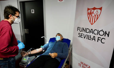 Donación de sangre en el Ramón Sánchez-Pizjuán