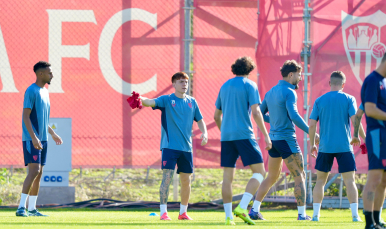 Entrenamiento del Sevilla FC en la ciudad deportiva