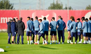 Entrenamiento del Sevilla FC en la ciudad deportiva