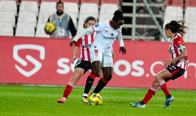 Imagen del encuentro de la primera vuelta ante el Athletic Club