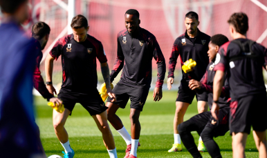 Imagen del entrenamiento del Sevilla FC