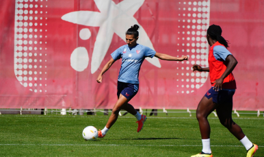 Pamela González, en una acción del entrenamiento