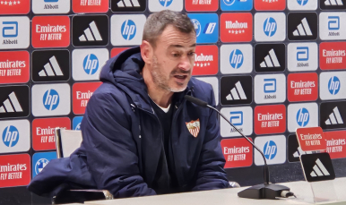 Jesús Galván, en la sala de prensa del Alfredo Di Stéfano