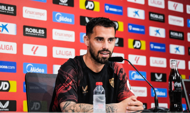 Suso, en la sala de prensa.