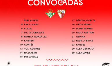 19 convocadas para visitar al Betis