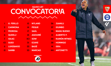 Convocatoria del Sevilla FC ante el Deportivo Alavés